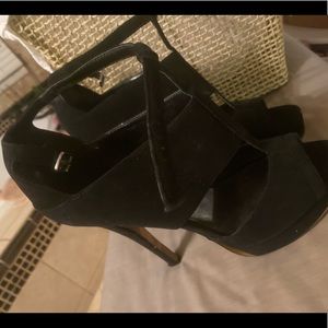 💠Black ankle strap open toe Aldo heels 10